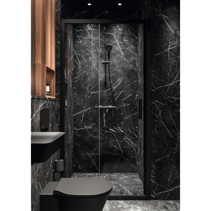 Set de duș Ideal Standard, Idealrain Soft cu pară, bară de duș și furtun, negru mat
